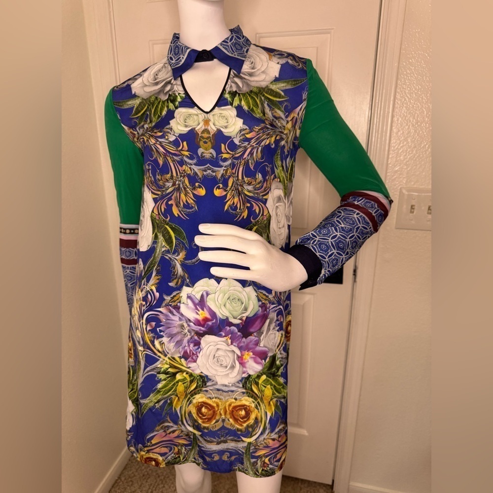 Clover Canyon Floral Multicolor Long Sleeve Dress Size XS  I#31
